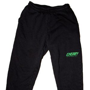 Cherry Los Angeles Sweatpants Black and Neon Green S/M
